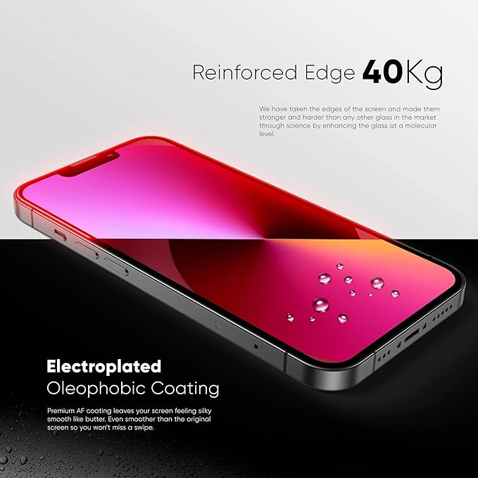 FLOLAB NanoArmour Anti-Glare Screen Protector for iPhone 14/13 / 13 Pro - Premium Tempered Glass Matte Finish Smooth Touch Easy Installation Anti-Dust