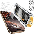 UNBREAKcable for iPhone 16 Pro Max Screen Protector 4+2 Pack [9H+ Military-Grade Shatterproof] [Effortless Bubble-Free Installation] Ultra HD Clarity Tempered Glass with Lens Protector Case friendly