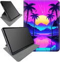 Case for Samsung Galaxy Tab S8 Plus 2022/S7 FE 2021/S7 Plus 2020 12.4 Inch Tropical Landscape Trees Theme 360 Degree Rotating Stand Smart Protective Cover for Samsung S7 FE Tablet