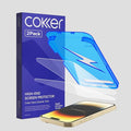 COKER 2PACK Tempered Glass Screen Protector Designed for iPhone 17 Pro Rounded Edge 9H Hardness Shatterproof Anti-Scratch Anti-Fingerprint Touch Sensitive Easy Installation