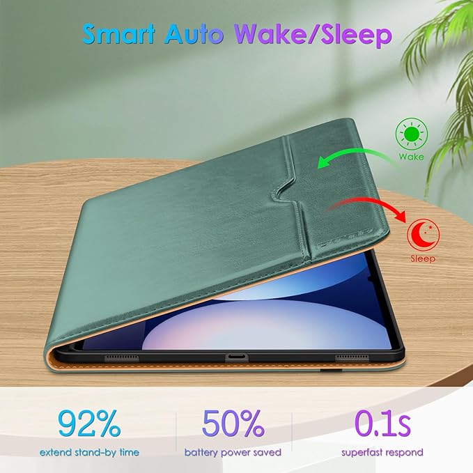 DTTO for Samsung Galaxy Tab S10 Ultra / S9 Ultra / S8 Ultra Case 2024/2023/2022 Premium Leather Business Folio Stand Cover with S Pen Holder for 14.6 Inch Tablet Auto Wake/Sleep Midnight Green