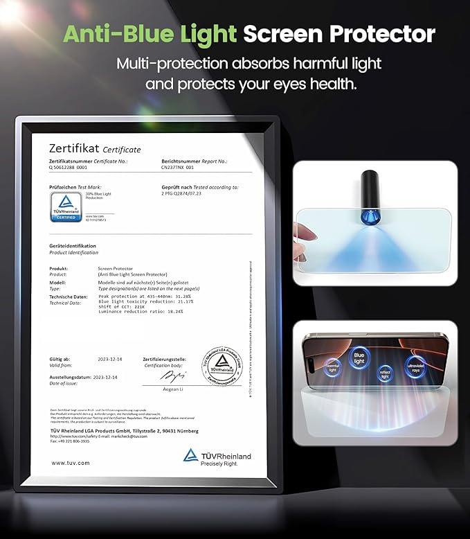 PandaShield 2-Pack Screen Protector for iPhone 16 Pro Ultra-Thin 6H PET Film [Not Glass] Anti-Blue Light Fingerprint Compatible Easy Installation via Auto-Alignment Tray Bubble-Free Case Friendly