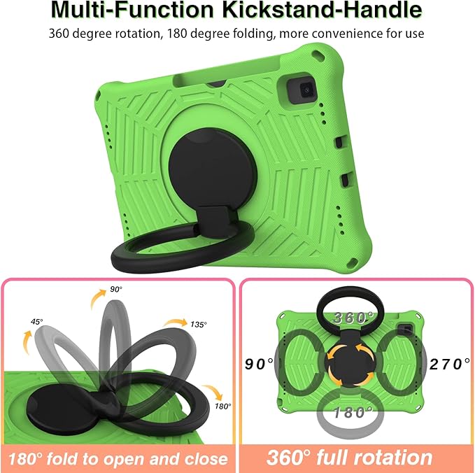 for Samsung Galaxy Tab S5e 10.5 (2019) SM-T720/T725 Tablet Case for Kids - EVA Lightweight Shockproof 360° Rotating Handle Stand Rugged Cover W Shoulder StrapGreen