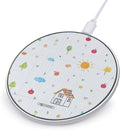 Cute Drawing Grid Paper Fast Portable Charger 10W Funny Graphic Phone Charging Pad with USB Cable