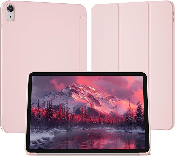 Case for iPad Air 11 Inch (M4/M3/M2 2026/2025/2024) for iPad Air 5th/4th Gen 10.9 Inch Without Pencil Holder Slim Folio Trifold Stand Cover with Soft TPU Back Auto Wake/Sleep Pink
