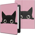 Case for All-New Kindle Paperwhite 12th Generation 7 inch 2024 &amp Kindle Colorsoft Signature Edition 2024 Lightweight Protective PU Leather Smart Stand Cover with Auto Wake Sleep - Cute Cat