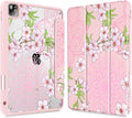 Mektron Case for iPad Pro 11 inch Case M2 2022 Generation 4th Fit 2021 2020 2018 iPad Pro 11 (3rd 2nd &amp 1st Gen) -Buit in Pencil Holder with Shockproof Cover Clear Shell Blossom Sakura-Pink