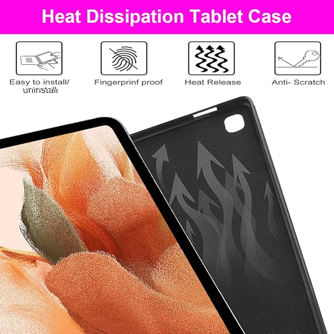 Keyboard Case for Samsung Galaxy Tab S10+ Plus/ S9 Plus/S9 FE+/ S9+/ S8+ Plus/S7+ Plus/S7 FE 12.4 Inch with S Pen Holder Backlit Smart Bluetooth Keyboard case Cover Purple