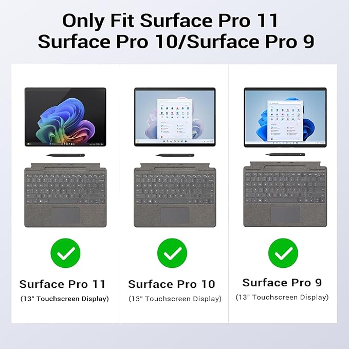 MoKo Case for Microsoft Surface Pro 11 Surface Pro 10 Surface Pro 9 13 Inch All-in-One Rugged Cover with Kickstand Protective Case Compatible with Type Cover KeyboardBlue