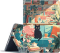 Case for Samsung Galaxy Tab A11 Plus/A9 Plus 11 Inch 2025/2023Adjustable Stand Auto Wake/Sleep Function Full Body Protection Cover - Black Cat Sofa Bookshelf
