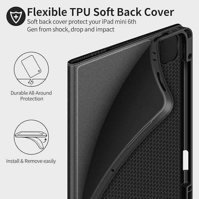 H HOLIMET Case for iPad Pro 12.9 2022 6th/5th/4th/3rd Generation 2021 2020 2018 Shockproof Folio Cover with Pencil Holder Auto Sleep Vegan Leather Purple
