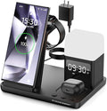 Wireless Charger 6 in 1 Wireless Charging Station for Cell Phone Wireless iPhone 15/14/13/12/11/X/8 Samsung Galaxy S23–S8 Pixel Apple Watch Series 2–9/SE/Ultra AirPods Pro – Fast Qi Charger