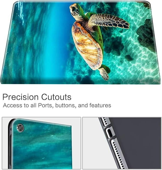 for Kindle Fire HD 8 &amp Fire HD 8 Plus Tablet (12th/ 10th Generation 2024/2022/2020 Release) Case with Pen Holder &amp Auto Wake/Sleepd Shockproof Stand Protective CoverSea Turtle
