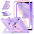 Soke Case for iPad (A16) 11th Generation 11-Inch 2025 /10th Generation 10.9-Inch 2022 with Screen Protector and Multi-Angle Kickstand Rugged Full Body Heavy Duty Protective Cover - Violet Pink