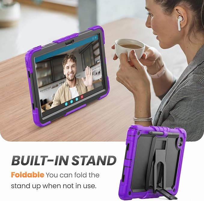 HXCASEAC for Lenovo Idea Tab 11 Case Tab M11 / K11 Case (TB336FU/TB330FU) Shockproof Design | Screen Protector | Built-in Stand | Pen Holder Lenovo Idea Tab 11 / M11 Tablet Cover Kids - Purple