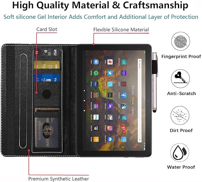 Case Fits All-New Amazon Kindle Fire HD 10 &amp 10 Plus Tablet (13th/11th Generation 2023/2021 Release) 10.1 Durable Shockproof Protective Cover with Auto Wake/SleepBaby Dragon