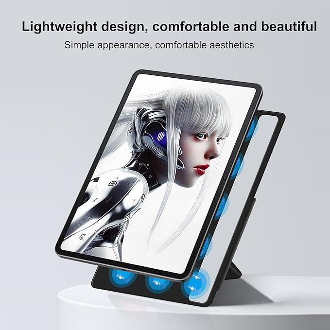 for Red Magic Nova Tablet Casehigh qualit Magnetism Shell LightweightTri-fold TransformableScratch Resistant Black case for Red Magic Nova 10.9 inch
