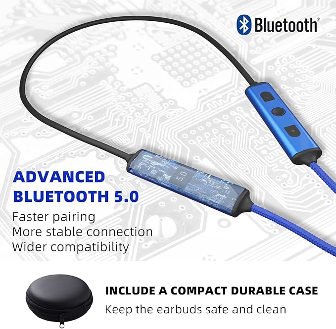 Ear Plugs Bluetooth Headphones for Work Neckband Wireless Earbuds Noise Reduction in-Ear Earphones with Mic and Controls Waterproof Earbuds with 20 Hours Battery for Industrial Safety