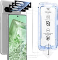 SMARTDEVIL [3+3 Pack] for Google Pixel 8 Screen Protector with Camera Lens Protector Finger Print Reader Compatible Fast &amp Easy Installation Clear 9H Tempered Glass Film Alignment Frame