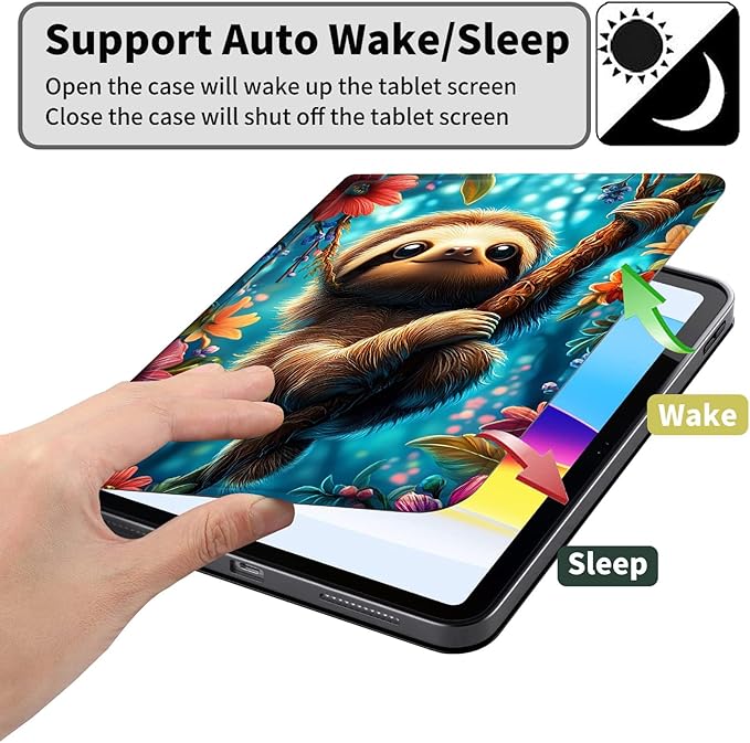 Case for Kindle Paperwhite 12th Generation 7 &amp Kindle ColorSoft Signature Edition PU Leather Protective Cover with Auto Sleep/Wake for Kindle Paperwhite 2024 – Cute Sloth