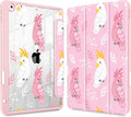 for iPad 9th Generation with Pencil Holder iPad 8th/7th Gen Case 10.2-inch [Built in Pencil Holder] Trifold Stand Auto Wake/Sleep Clear TPU Protection Back Cover Parrots