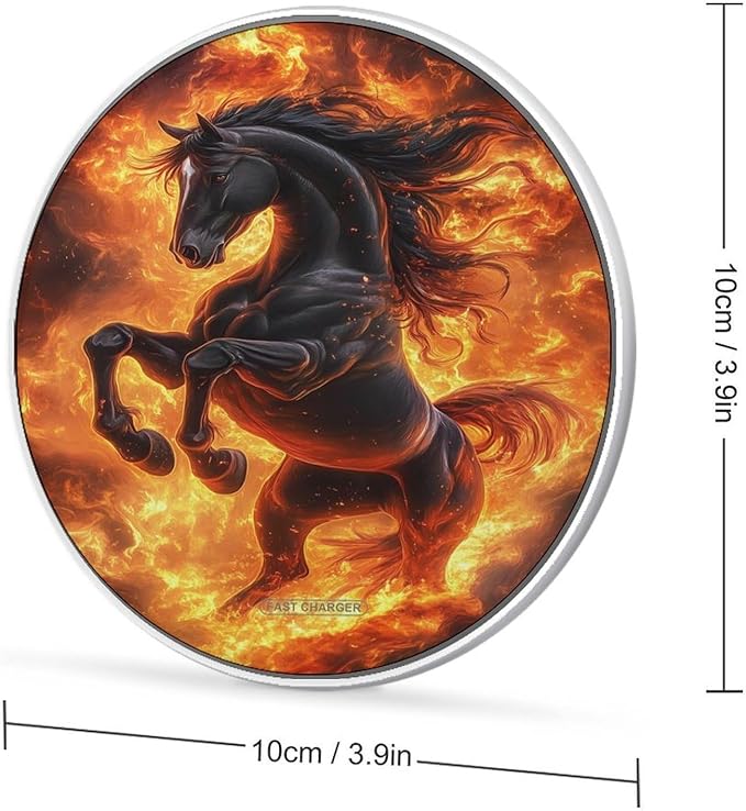 Fire Horse Wireless Charger Anti-Slip Wireless Charging Pad Slim Charger Mat for Men Women