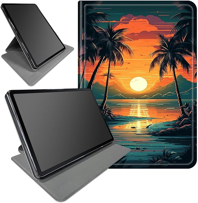 Case for Samsung Galaxy Tab S6 10.5 2019 (Model SM-T860/T865/T867) Tropical Palm Tree Theme 360 Degree Rotating Stand Smart Protective Cover for Samsung S6 T860 Tablet