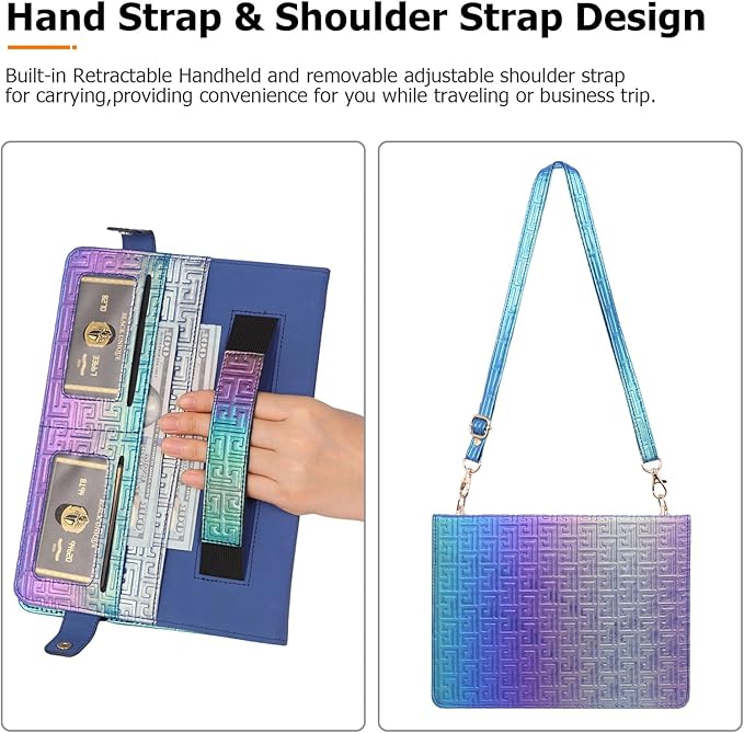 Dteck for iPad 9th/8th/7th Generation Case 10.2Luxury Sparkle PU Leather Kickstand Case with Pencil Holder Shoulder Hand Strap Card Slots Shockproof Protective Magnetic Pocket Wallet CaseDarkblue