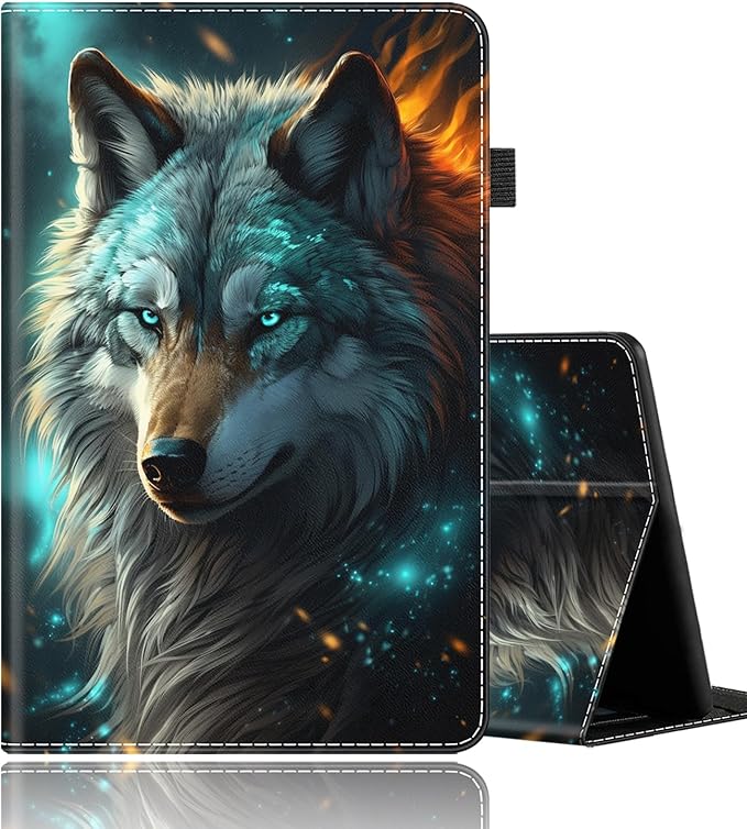 Case for All-New Amazon Kindle Fire HD 8 &amp 8 Plus Tablet (12th Generation/10th Generation 2022/2020 Release) 8 Durable Shockproof Protective CoverWolf in Nebula