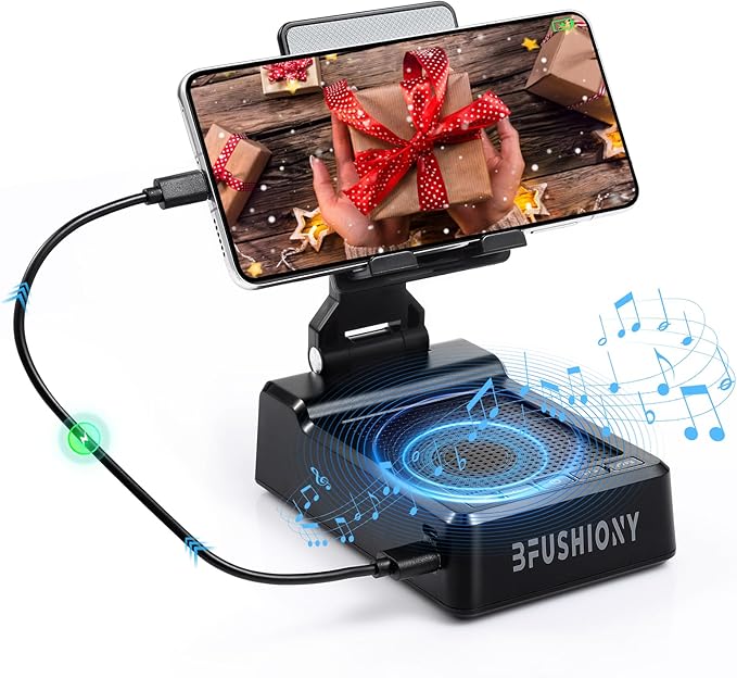 Father's Day Gifts for Dad Birthday Gifts for Men Women Cell Phone Stand with Bluetooth Speaker with 5000mAh Charger HD Surround Sound for Desk