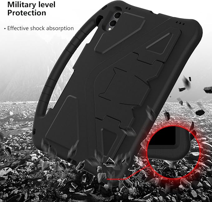 for Galaxy Tab S11 Ultra 14.6 inch Case Kids 2025 with Strap EVA Stand Kickstand Cover for Samsung S11 Ultra Tablet Case 14.6'' (Black)