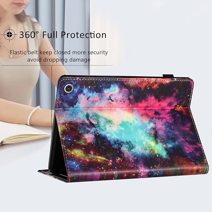 Case for Amazon Kindle Fire Max 11 Tablet (13th Generation2023 Release) 11 with Pencil Holder &amp Folio Stand Magnetic Smart PU Leather Shockproof Cover [Auto Sleep Wake] Rainbow Galaxy Sky