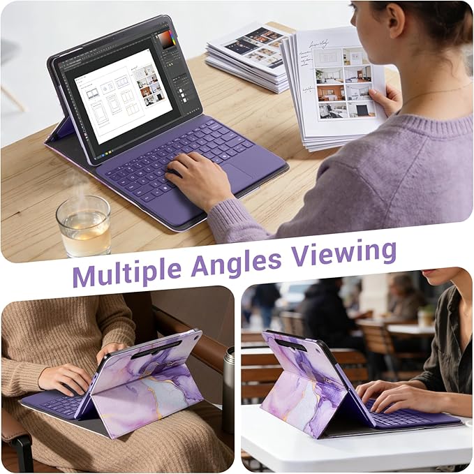 CoBak Case for Microsoft Surface Pro 12 (2025) Premium Business Cover with Multi-Angle Stand Embedded Stylus Holder Keyboard Support &amp Built-in Organizer – Tailored for Professionals