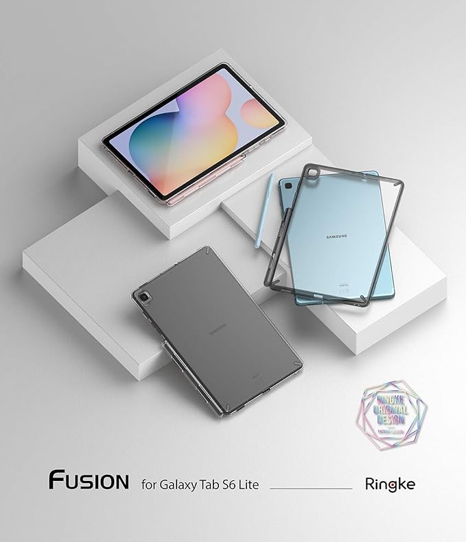Ringke Fusion Case [Built-in Pen Holder] Compatible with Samsung Galaxy Tab S6 Lite Case 10.4 Inch 2024/2022 / 2020 Transparent Hard Back Shockproof Cover - Clear