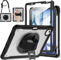 BRAECNstock Case for iPad Air 11-inch M4 2026/ M3 2025/ M2 2024 and Air 5th/4th Gen 10.9‘’ &amp Pro 11-inch 1st-4th 2018-2022 Kids Cover with Pencil HolderScreen ProtectorHandle Stand-Black
