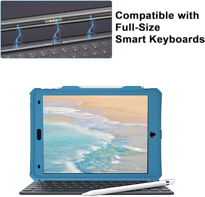 ShellBox Case iPad 10.2 9th /8th/7th Generation Waterproof Case Full-Body Heavy Duty Shockproof Protective Cover Built-in Screen Protector with Shoulder Strap for iPad 10.2 2024-2019