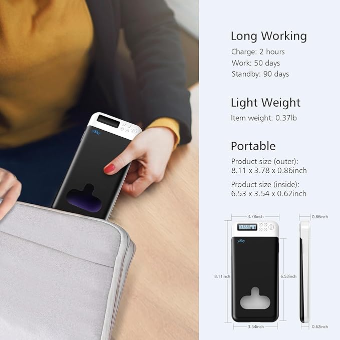 ySky Cell Phone Lock Box with TimerPortable Timed phone Lock Box for iPhone and Android Phones Self-Control Timer Phone Locker to Help KidsStudents Adults Focus Back Mobile Phone Addiction(Black)