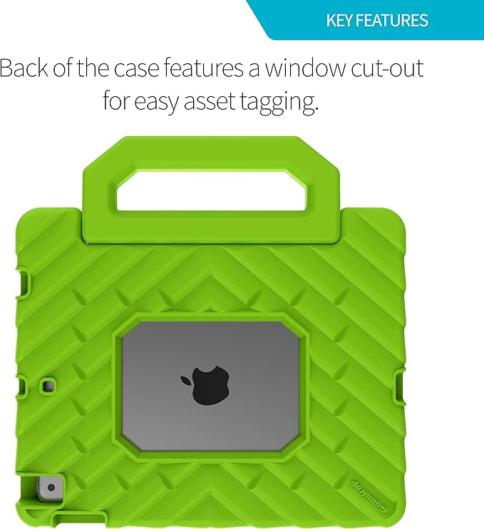 Gumdrop FoamTech Case ONLY fits Apple iPad 9th | 8th | 7th Generation (10.2-inch) Rugged Lightweight Shockproof &amp Drop Tested for Kids K-12 Students Teachers Classrooms &amp School Use - Lime Gre