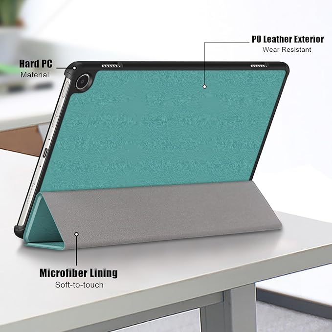Case for Amazon Fire Max 11 Tablet (13th Generation 2023) Techcircle Slim Lightweight Trifold Stand Magnetic Hard Shell Flip Cover PU Leather Protective Folio Book Cover Green