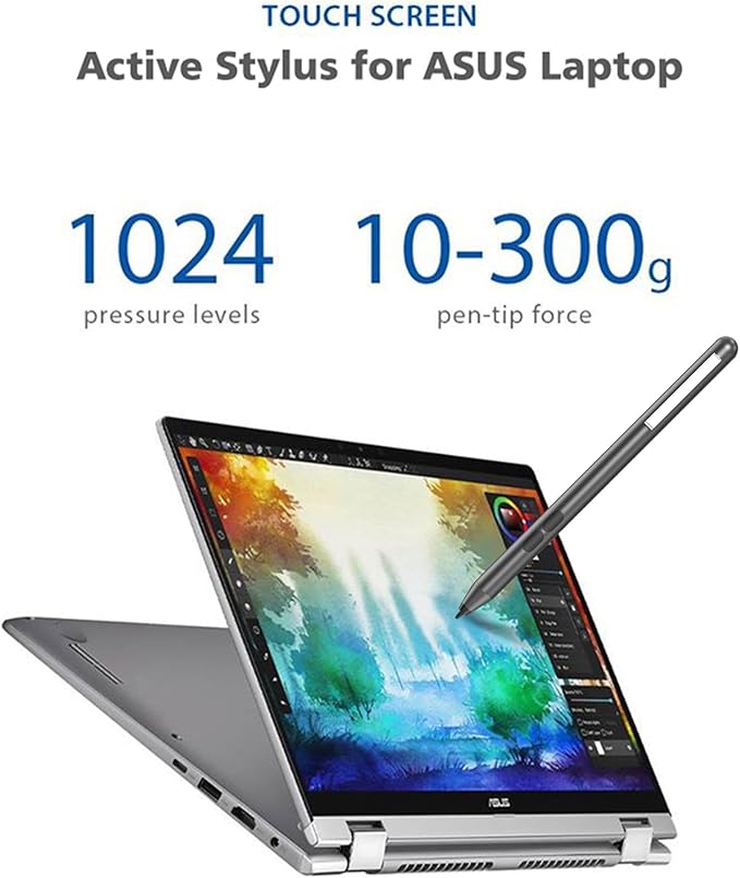 Stylus Pen for ASUS Touchscreen Devices Active Digital Pen with Ultra-Fine Tip 1024 Pressure Sensitivity Palm Rejection for Precision Drawing and Writing
