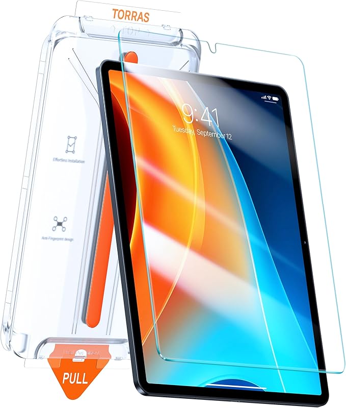 TORRAS for iPad mini 7 (A17 Pro) Screen Protector iPad mini 6 Screen Protector Military Grade Shatterproof TOP 9H+ Tempered Glass One-Pull Installation Anti-Scratch Bubble Free HD Clarity