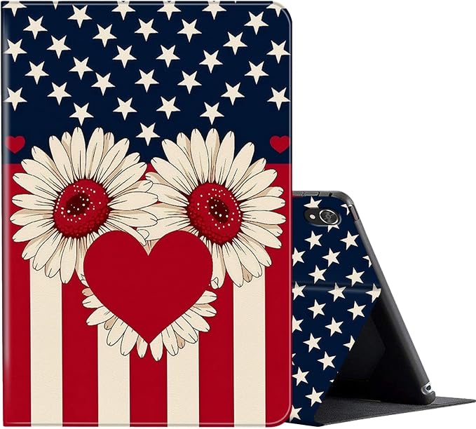 Patriotic USA Flag Daisy Heart