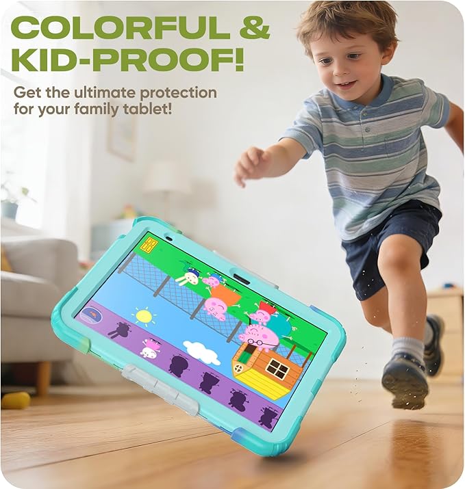 HXCASEAC Kids Case for iPad A16 11th/10th Generation Full Body Protective Design | Foldable Stand | Screen Protector | Pencil Holder Durable for iPad 11th Gen 11 inch / 10th Gen 10.9 inchCamo Blue