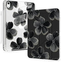 Cute Floral Flower for iPad Pro 11 Inch Case (M5/M4) 2025/2024 with Pencil Holder Auto Sleep/Wake Black Leather Acrylic Back Detachable Cover