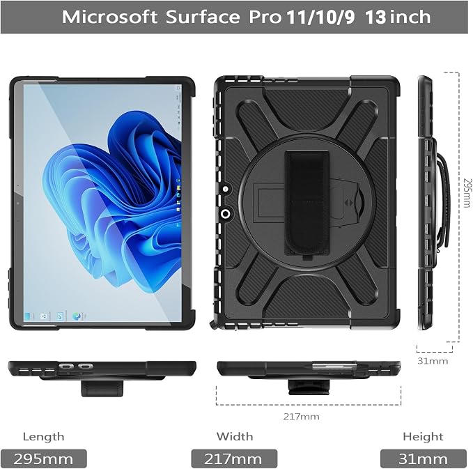 Surface Pro 11/10/9 Keyboard Case-Black