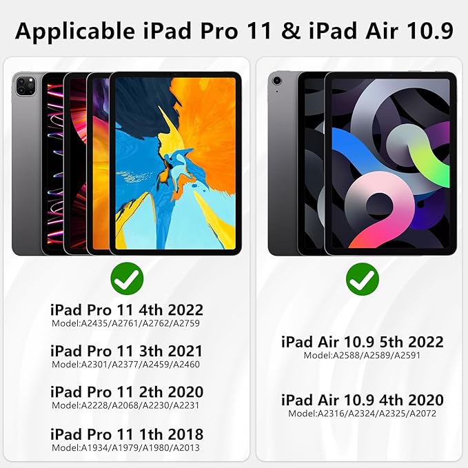 TopPerfekt for iPad Pro 11 4th/3rd/2nd/1st Gen (2022/2021/2020/2018) Keyboard Case Magnetically Absorbent Auto Sleep/Wake Support 2nd Gen Pencil Wireless Charge with Pencil Holder - Black Leopard