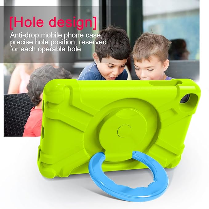 Compatible with Samsung Galaxy Tab A 8.0 (2019) Tablet CaseRugged Kids Case with Stand Lightweight Shockproof Kids Friendly Tablet Cover Grass Green+Blue