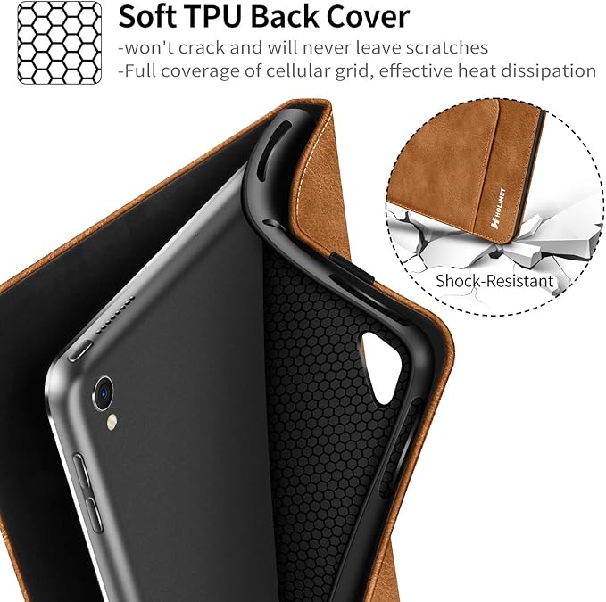H HOLIMET Case for iPad 9th/8th/7th Generation 2021/2020/2019 10.2 Inch with Pencil Holder Soft TPU Back Smart Cover Auto Wake/Sleep