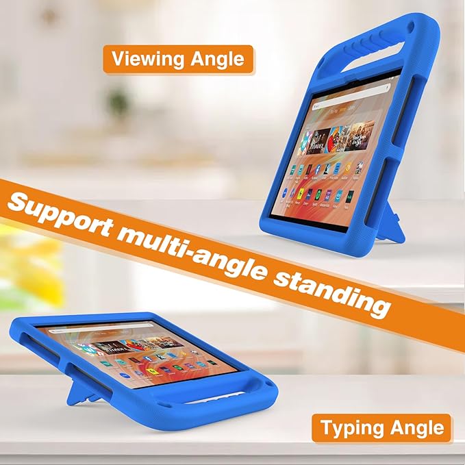Dteck Kids Case for Fire HD 10 &amp HD 10 Plus Tablet(13th/11th Generation 2023/2021 Release)Lightweight Shockproof Kid-Proof Cover with Handle Stand for Kindle Fire HD 10 Kids Tablet 2023 2021 Bl