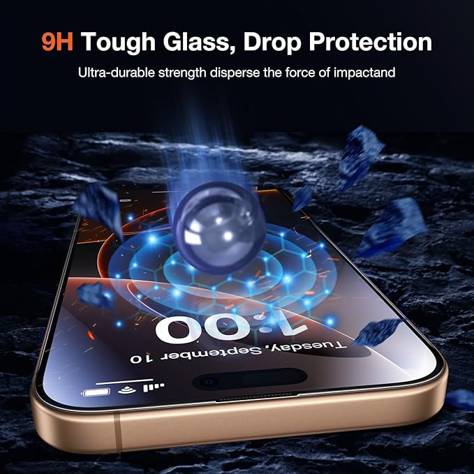 2 Pack HD Clear Screen Protector for iPhone 16 Pro Max 9H+ Tempered Glass Anti-Scratch Film Easy Installation Auto Alignment Dust Removal Military-Grade Protection Bubble-Free